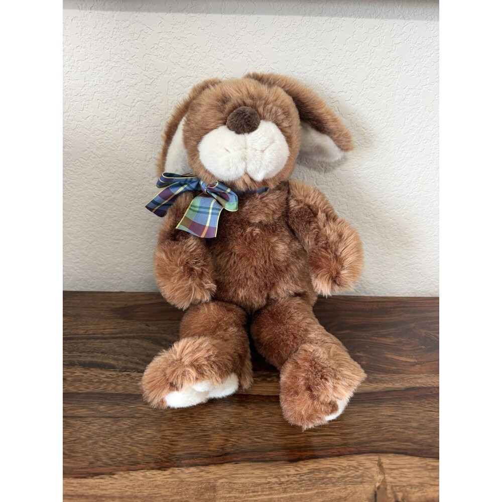 Vintage Gund Plush Brown & White Potter Bunny Stuffed Plush Rabbit